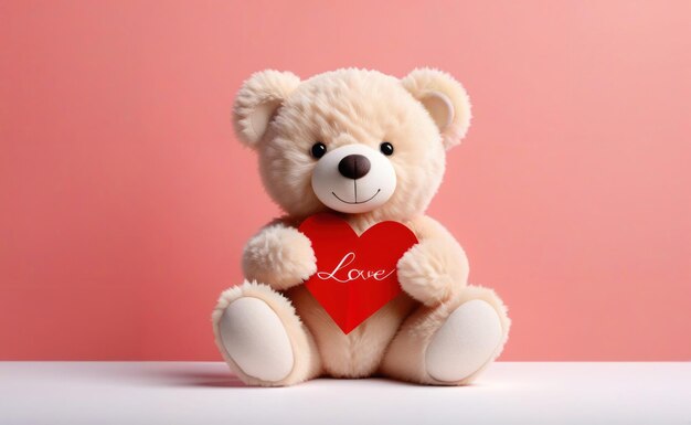 Teddy bears with love hearts in valentine day