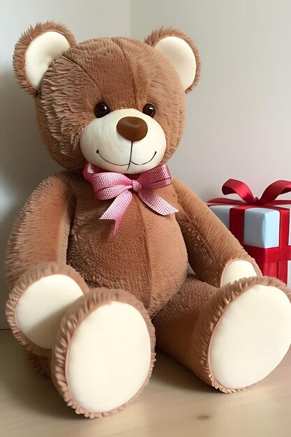 teddy beer with gift boxes