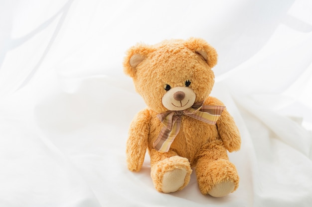 teddy brown bear with bow