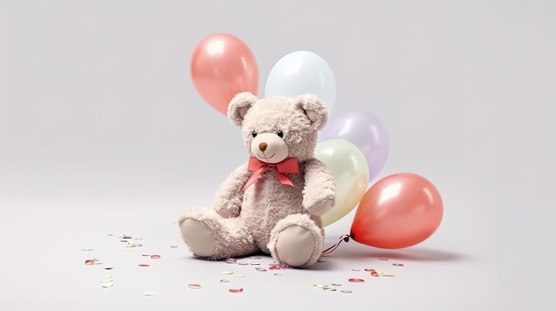 Teddy Day isolated on white background Generative ai