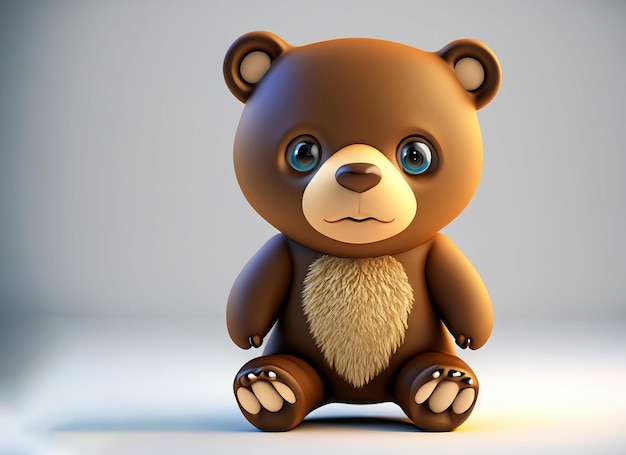 Teddybeer geïsoleerd op witte achtergrond 3D illustratie