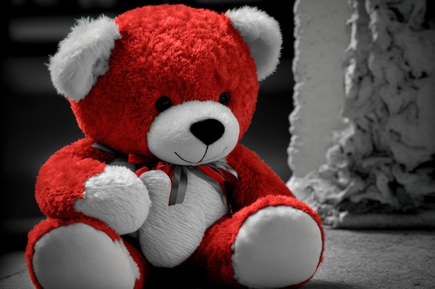 teddybeer in rood en wit