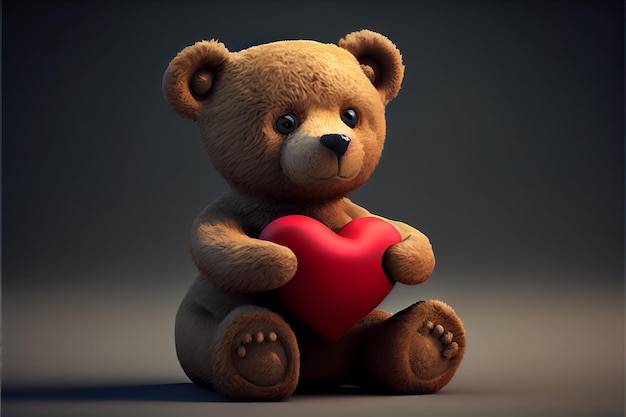 Teddybeer met hart liefde Valentijnsdag 14 februari realistisch maken