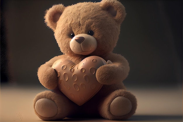 Teddybeer met hart liefde Valentijnsdag 14 februari realistisch