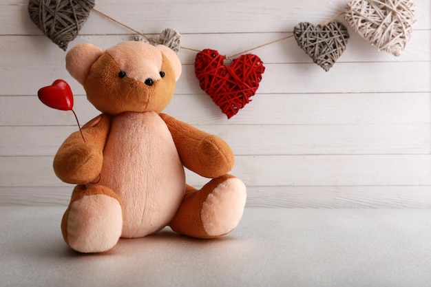 Teddybeer met harten, liefdesconcept