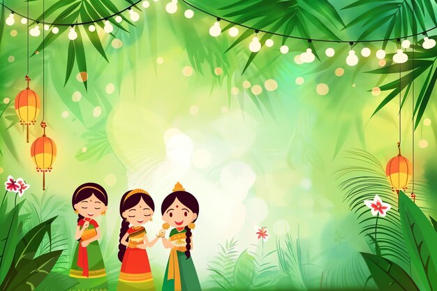 Photo teej background concept indian illustration background