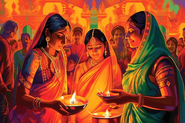 Teej festival illustration