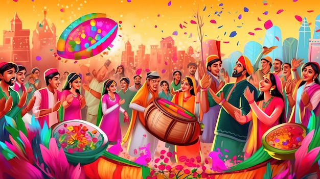 Teej festival illustration