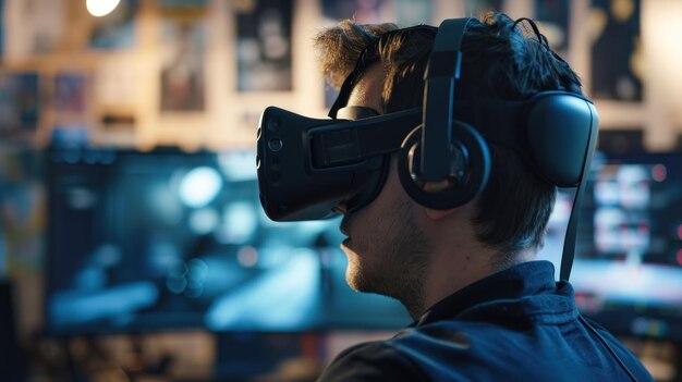 VRの魅力的な世界を楽しむティーンエイジャー