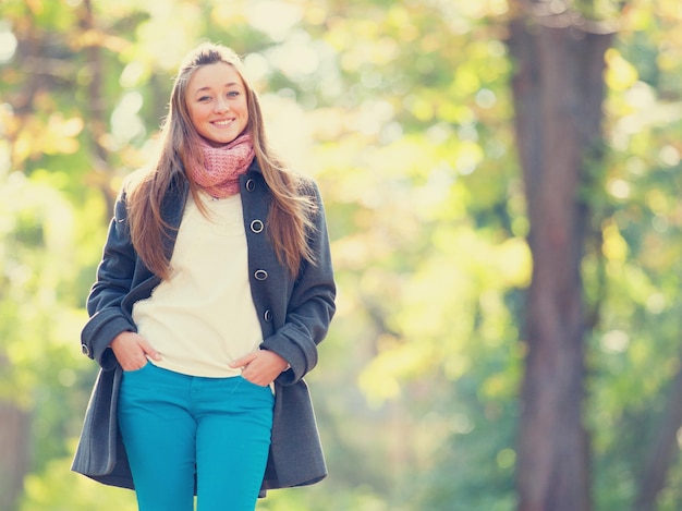 Teen girl in autumn outdoor