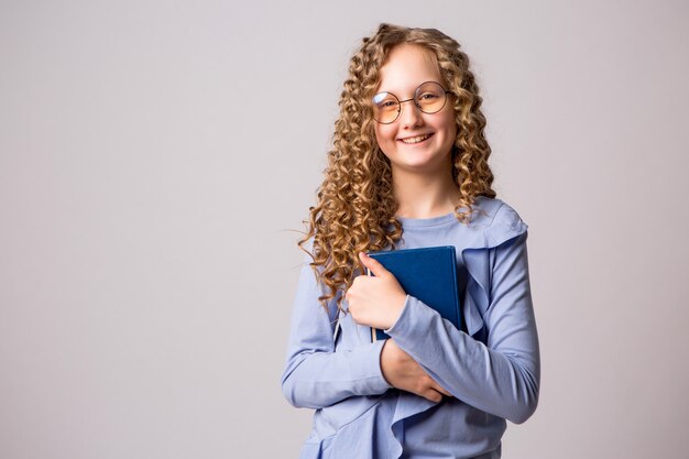 teen girl with glasses