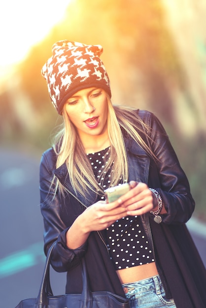 Teen with his smartphone