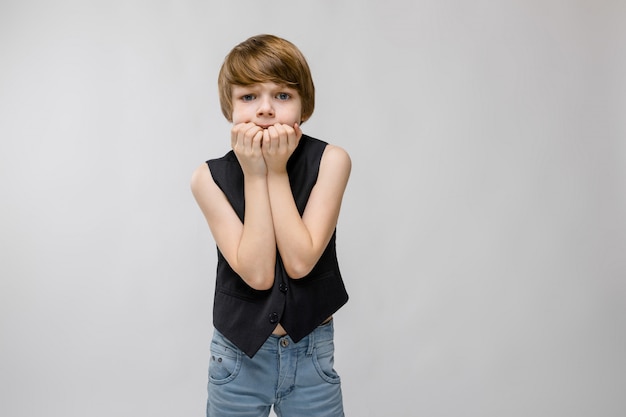 Teenage boy in fashionable clothes