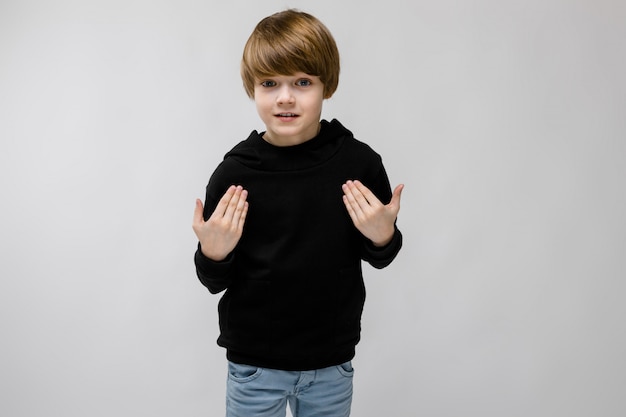 Teenage boy in fashionable clothes