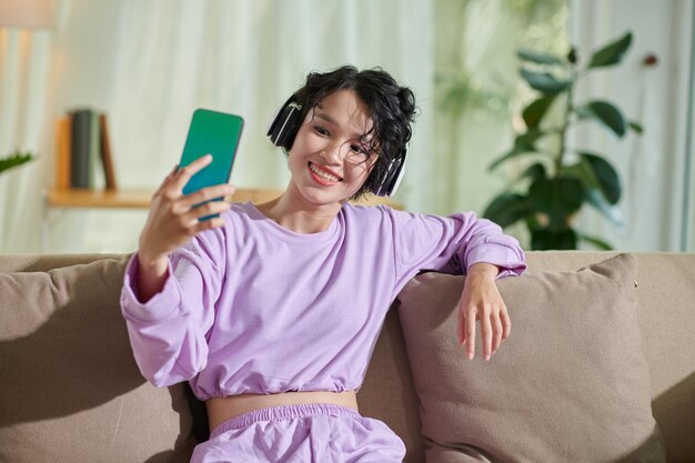 Teenage Girl Listening to Music