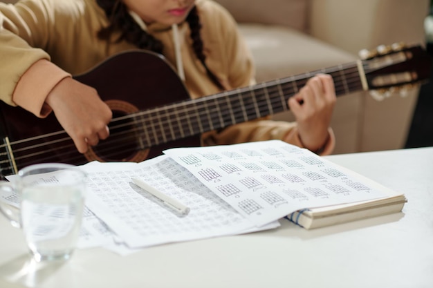 Teenage Girl Playing Song