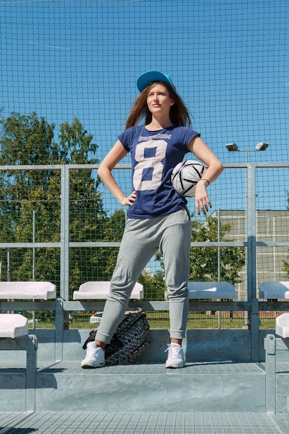 Teenage girl on the schoolyard