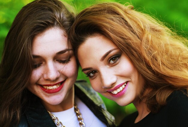 Teenage girls having fun outdoor Happy summer time