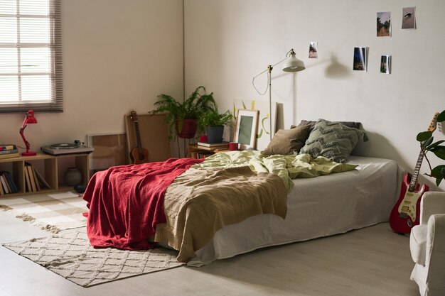 Teenage room with big bed