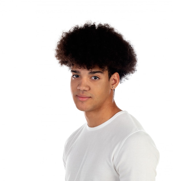 Teenager boy with afro hairstyle