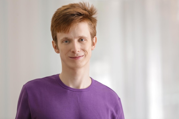 Teenager in casual clothes on blurred background