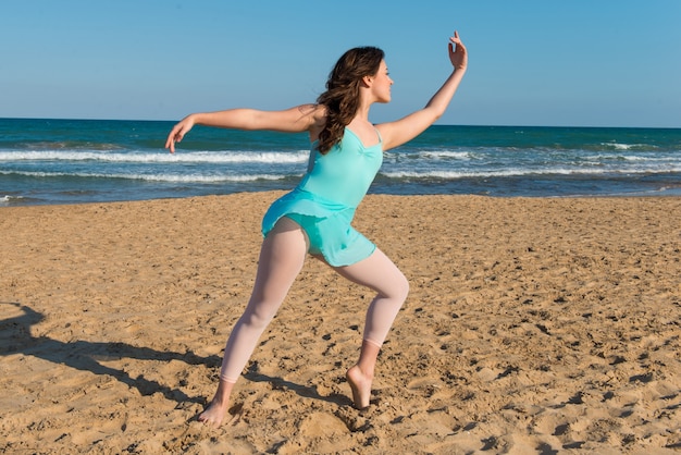 Teenager girl dancing outdoor