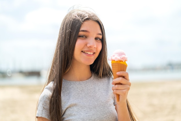 Teenager girl at outdoors