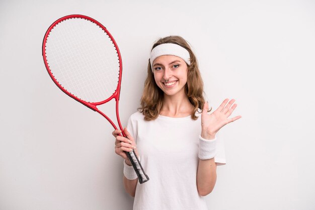 Teenager girl tennis concept