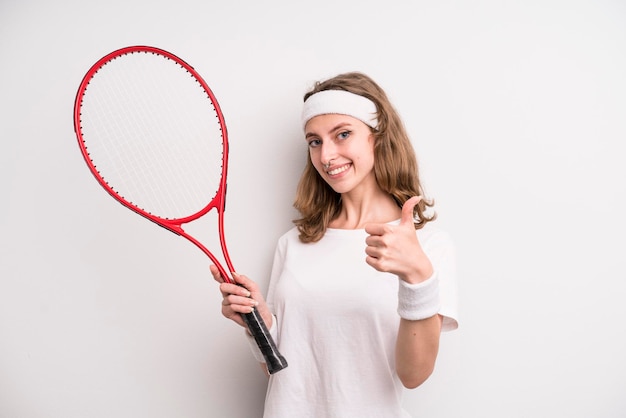 Teenager girl tennis concept