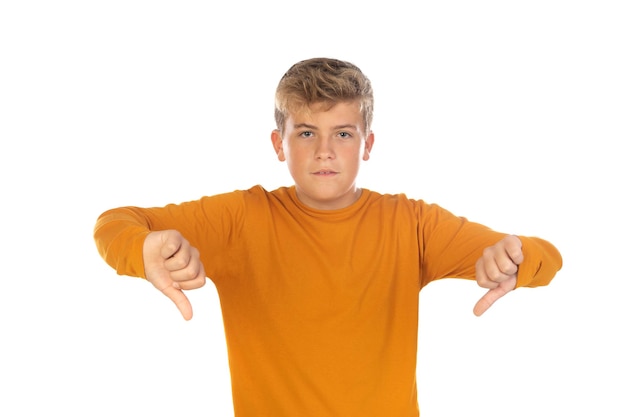 Teenager in orange tshirt