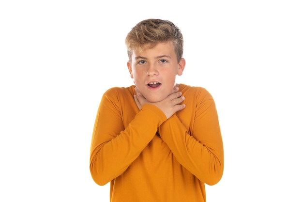 Teenager in orange tshirt