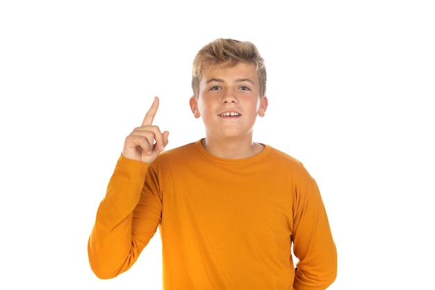 Teenager in orange tshirt