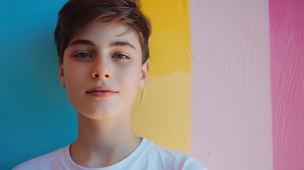 Foto l'adolescente promuove l'accettazione di sé e la fluidità di genere