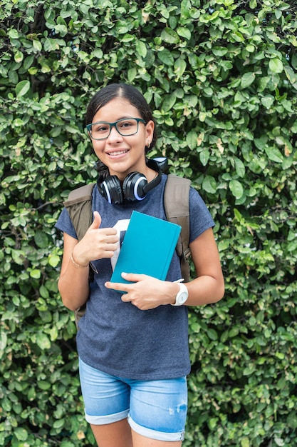 Teenager ready for school. Concept went back to school