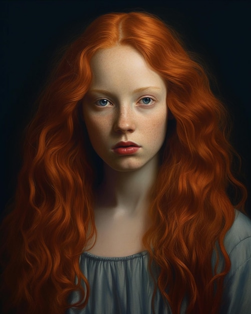 A teenager in red hair