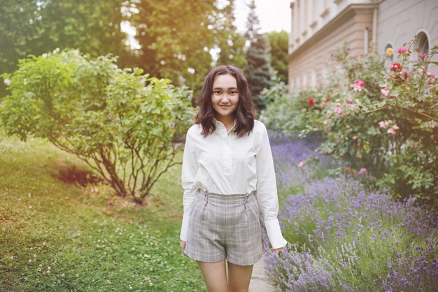 Teenager walking in the park