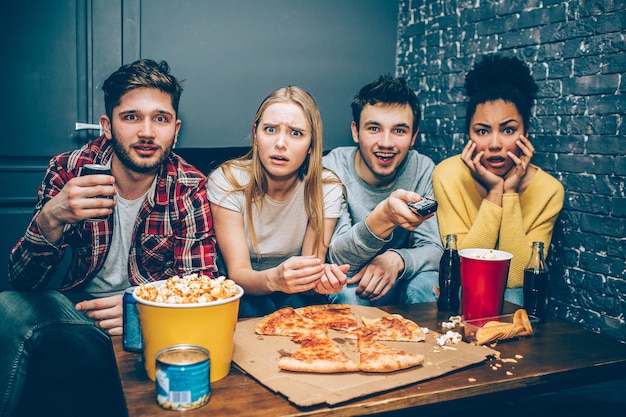 teens watching the tv