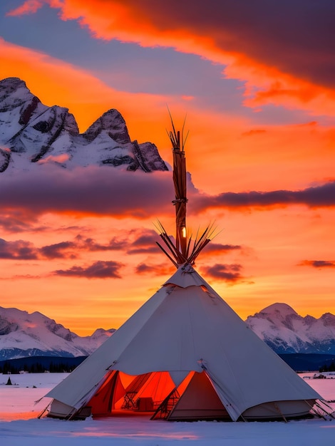 teepee tent surrounded