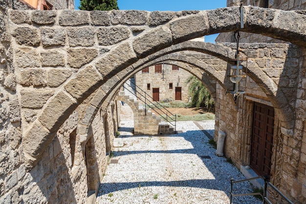 Teerritory of Church of St Georche in old town of Rhodes Greece