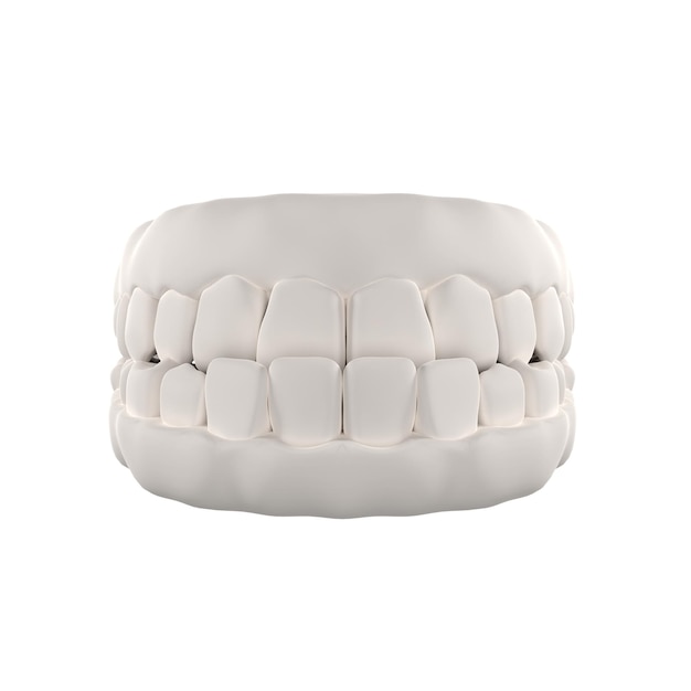 Photo teeth 3d rendering on white background