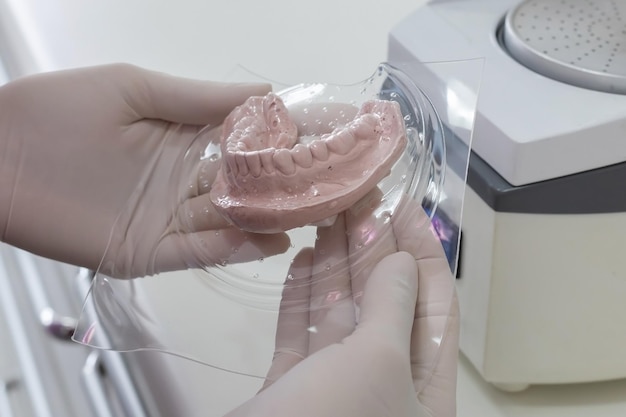 teeth whitening molds being produced