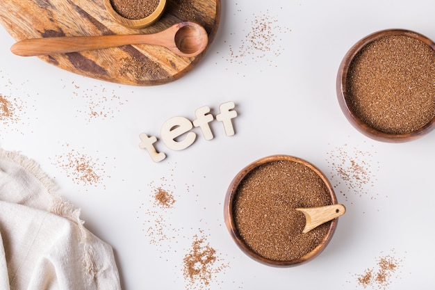 Teff oud fijn graan uit de keuken van Eritrea en Ethiopië en glutenvrij alternatief voor gezond eten