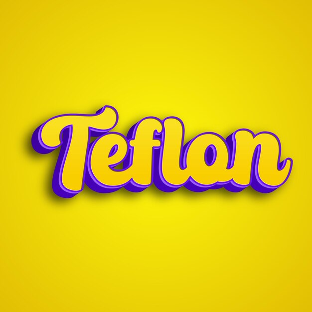 Teflon typography 3d design yellow pink white background photo jpg