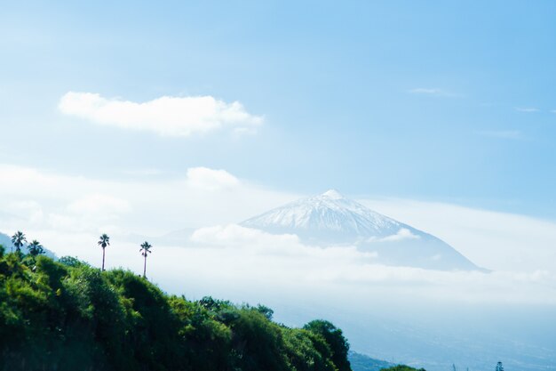 Teide mountain in middle of the  island. Best tourist attraction of Canary Islands. Tenerife