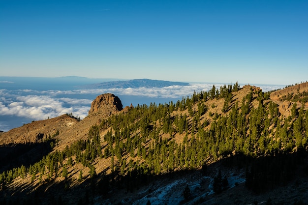 テネリフェ島テイデ山。島の真ん中にある素晴らしい山。カナリア諸島の最高の観光名所。