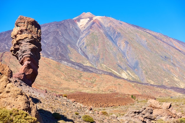 The Teide volcano and The Cinchado rock in Tenerife, Canary Islands, Spain. Landscape