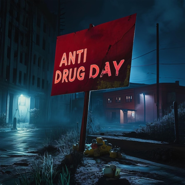 Foto teken tegen de dag tegen drugs: nee tegen drugs