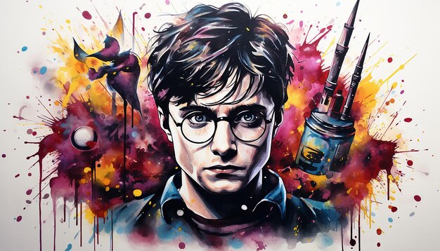 Foto tekening tatoeage ontwerp harry potter