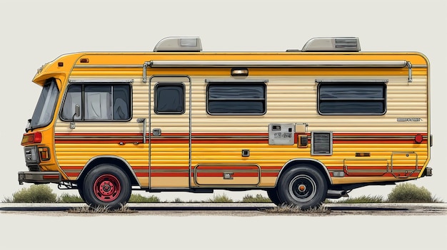 tekening van een camper voor reizen Generatieve AI