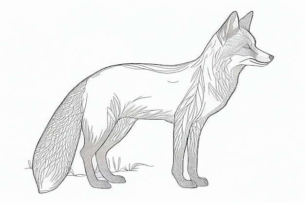 Foto tekening van foxy generatieve ai